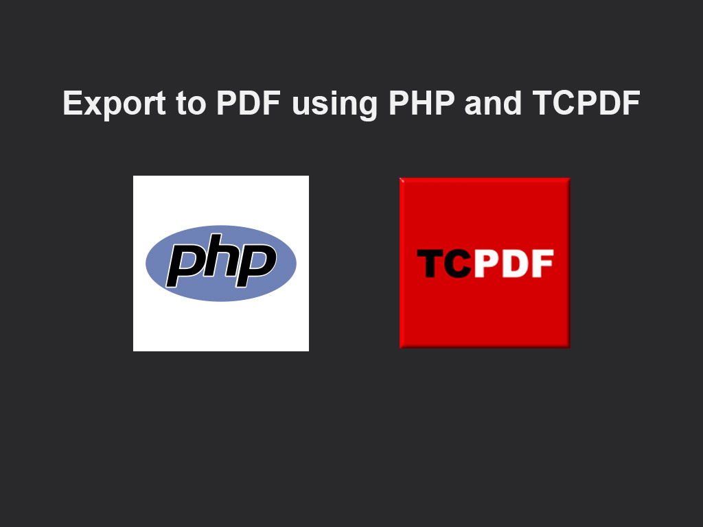 Export to PDF using PHP with TCPDF